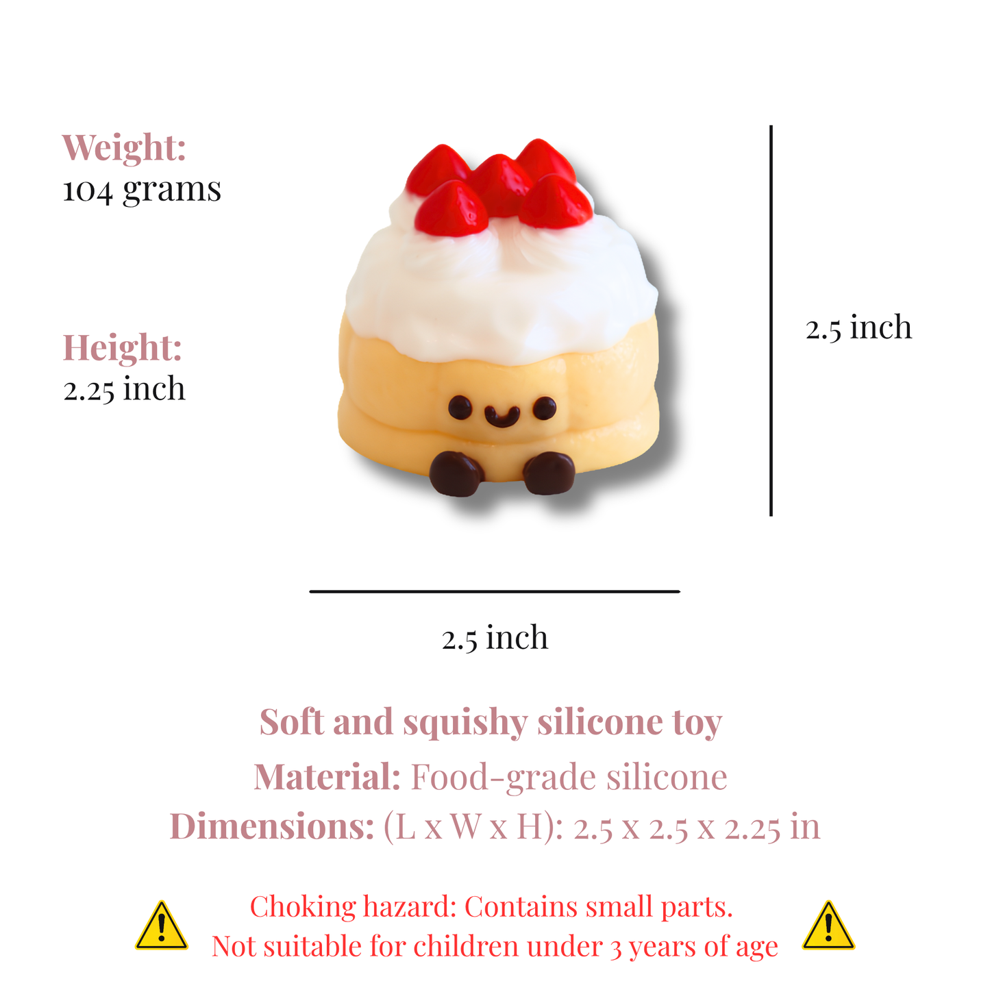 Mini Vanilla Strawberry Cake Taba Squishy