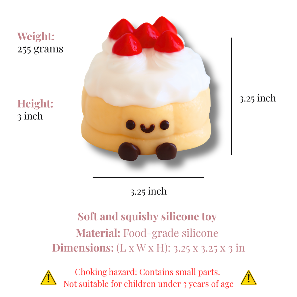 Vanilla Strawberry Cake Taba Squishy