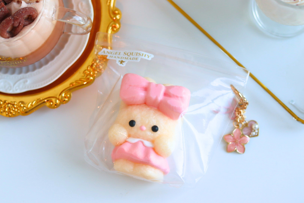 Pink Bow Bunny Taba Squishy