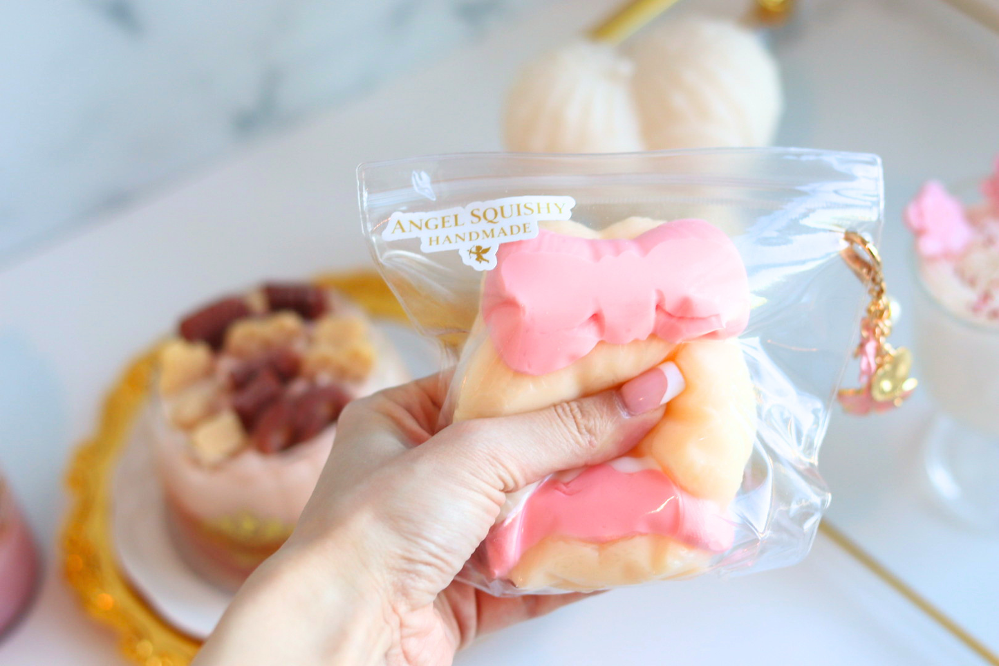 Pink Bow Bunny Taba Squishy