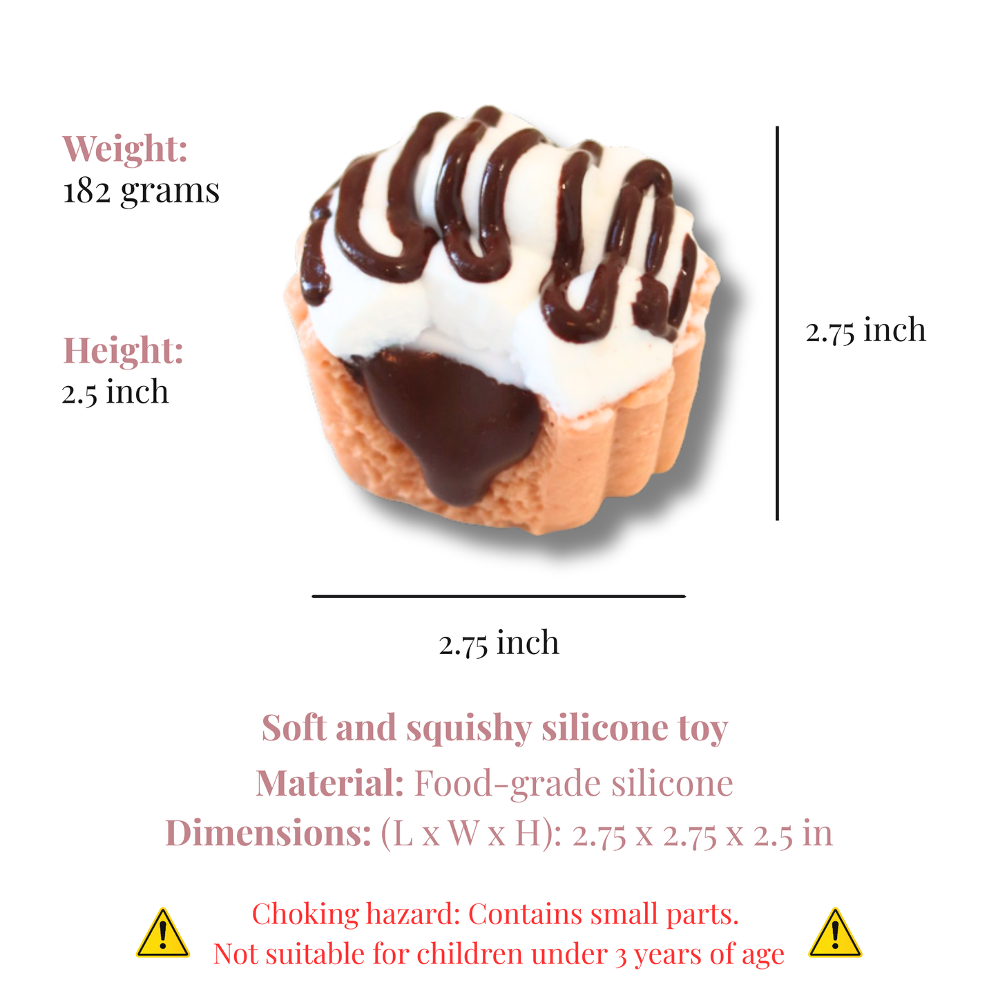 Chocolate Marshmallow Cupcake Taba Squishy