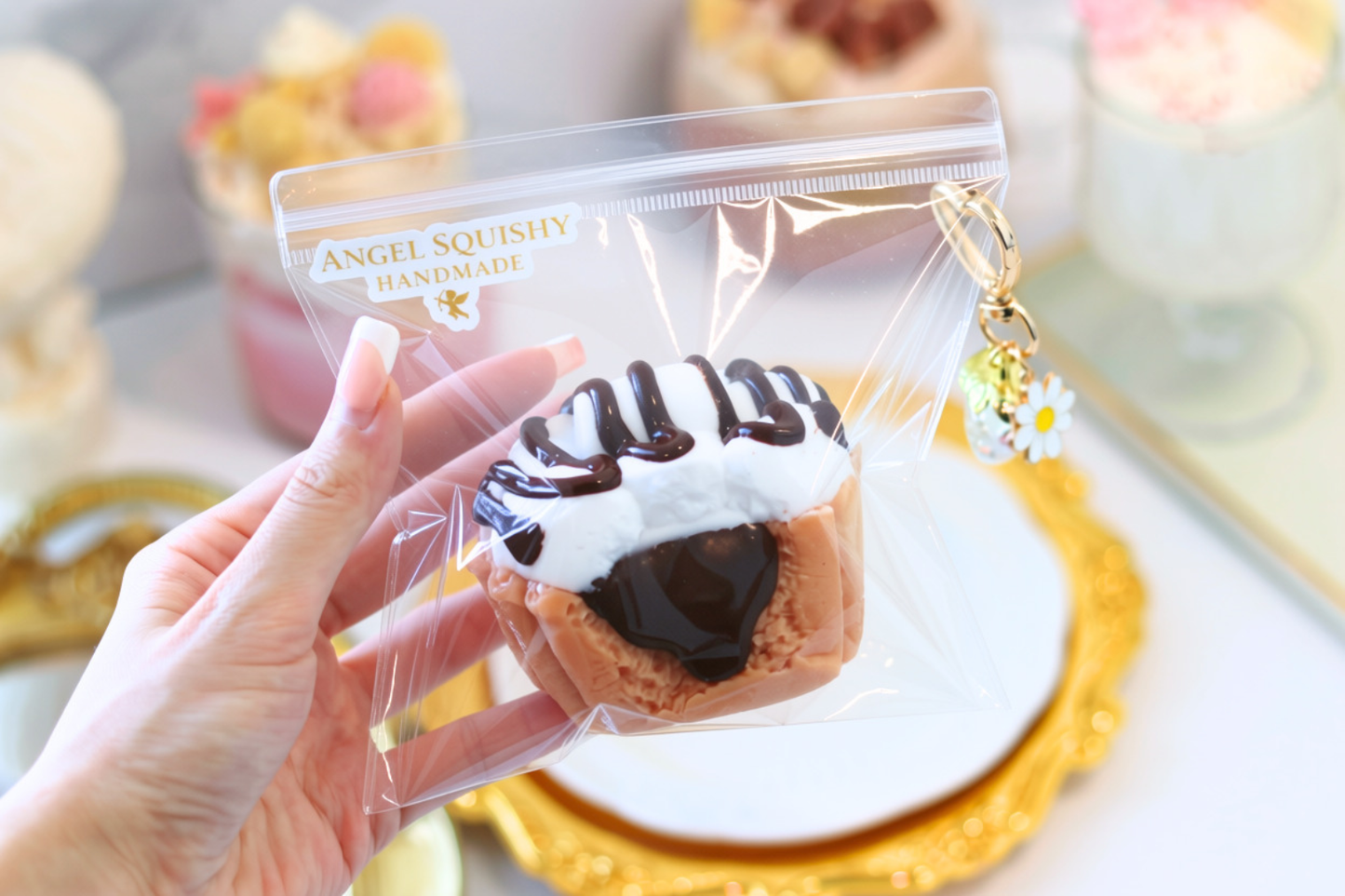 Chocolate Marshmallow Cupcake Taba Squishy