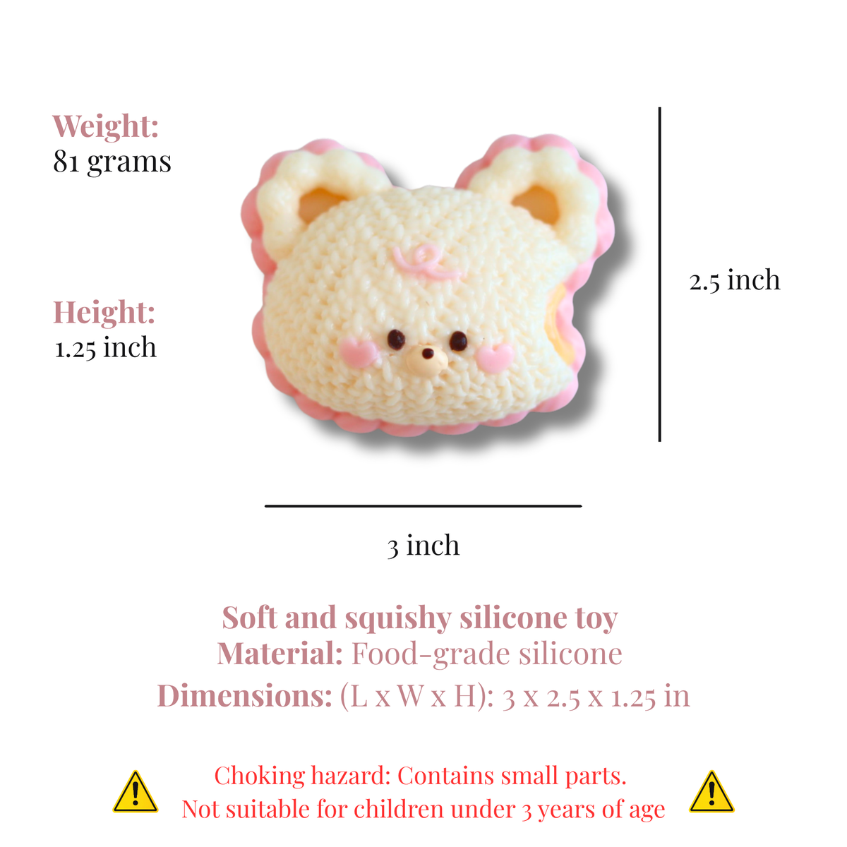 Cozy Cream Knitted Bear Taba Squishy