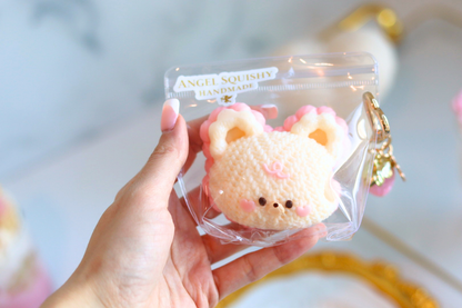 Cozy Cream Knitted Bear Taba Squishy