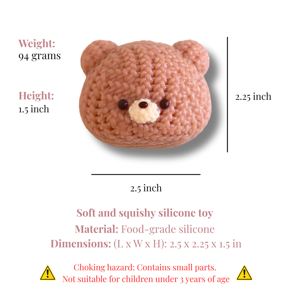Knitted Brown Bear Taba Squishy