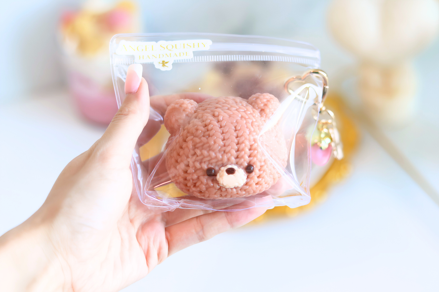 Knitted Brown Bear Taba Squishy